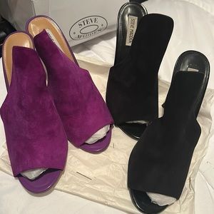 Suede open to mules Black & Purple